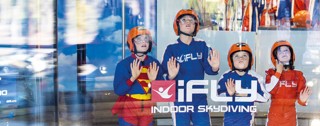Four kids at iFLY