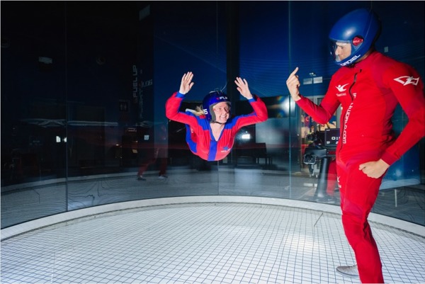 Person learning to fly at iFLY 2 - indoor skydiving UK