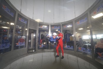 Person preparing to fly at iFLY