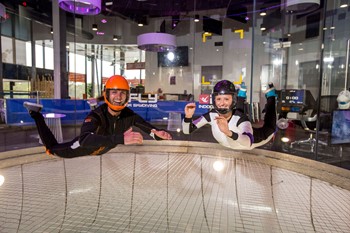 Two people flying at iFLY 2