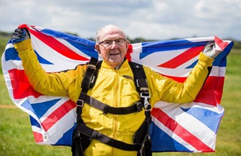 Man with a British flag