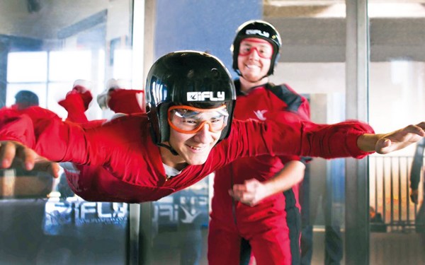 Person learning to fly at iFLY - indoor skydiving UK