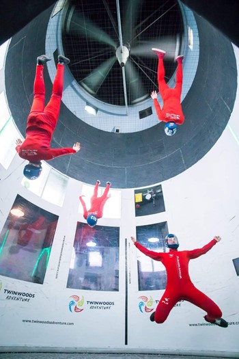 Three people flying at iFLY 2