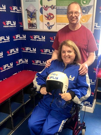 Woman geared up at iFLY 4